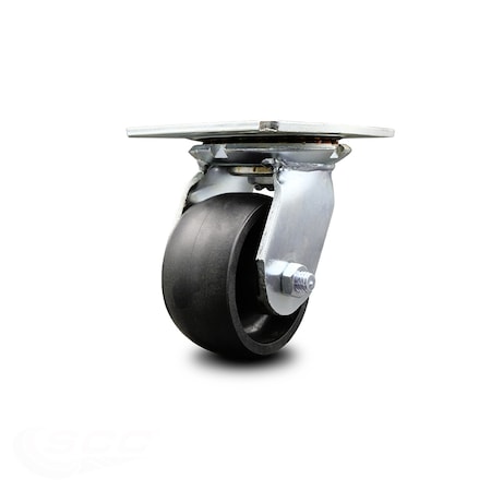 Service Caster 4 Inch Heavy Duty Top Plate Glass Filled Nylon Swivel Caster with Ball Bearing SCC-35S420-GFNB